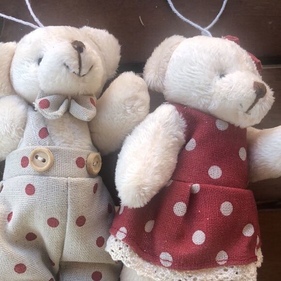 Cecilia Dale Decor for Xmas tree 🌲 2 cute bear She & He impeccable NeW - Picture 1 of 11